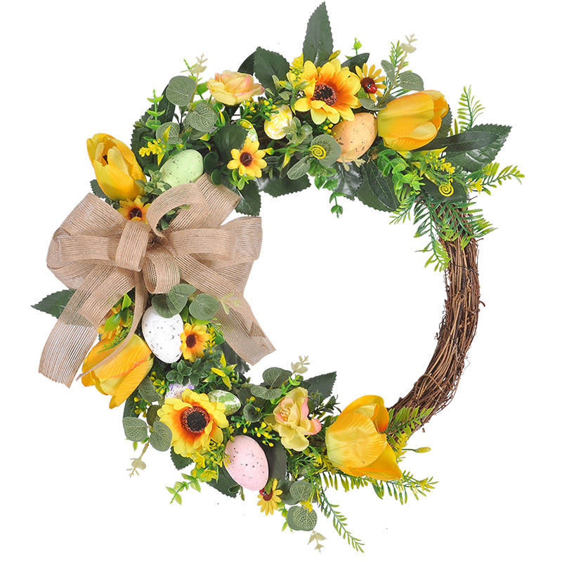 Ghirlanda Di Benvenuto Con Cognome – Rotonda, Lettera Iniziale, Finta Vegetazione, 30 Cm - 4
