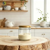 Pot en verre à large ouverture de 250 ml, bocal à couvercle vissé pour légumes marinés, stockage domestique en portions moyennes