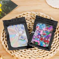Bolsa con cremallera Mylar de aluminio impresa personalizada, bolsa de embalaje de plástico con cierre de cremallera, adornos artesanales de joyería, bolsa de plástico reutilizable