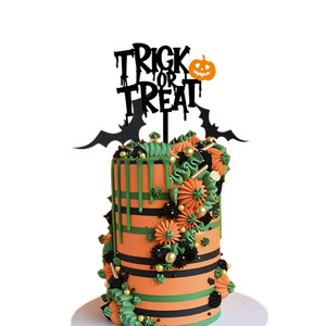 ท็อปเปอร์เค้กอะคริลิคฮาโลวีนรูปผึ้งและของหวาน ตกแต่งปาร์ตี้ธีมค้างคาว ฟักทอง ผี ของตกแต่งงานปาร์ตี้ - Product Image 1