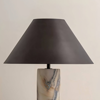 Lampe de table en marbre de style italien, abat-jour en tissu en forme de champignon, lampe de chevet minimaliste à LED pour salon, chambre, hôtel, bureau