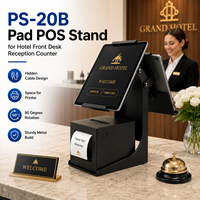 Support de tablette PS-20B pour iPad, idéal pour les hôtels, les bureaux d'accueil et les comptoirs, avec un design de câble dissimulé