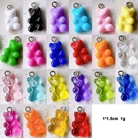 Breloques en résine en forme de cœur d'ours pour la fabrication de bijoux DIY : boucles d'oreilles, colliers, bracelets, porte-clés, accessoires, pendentifs