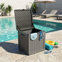 Boîte de rangement pour terrasse en résine résistante aux intempéries de 20 gallons, boîte de rangement en plastique imperméable et durable pour les articles ménagers et de jardin