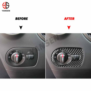 <span class=keywords><strong>Autocollant</strong></span> de garniture de cadre de commutateur de phare de voiture en fibre de carbone pour <span class=keywords><strong>Seat</strong></span> <span class=keywords><strong>Leon</strong></span> 2005-2012, décoration et protection intérieure, installation facile - Product Image 3