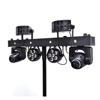 Barre de lumière portable 6x5W RGBW Strobe Papillon PAR à tête mobile, barre lumineuse amovible pour discothèque, DJ, fête, scène avec support en T