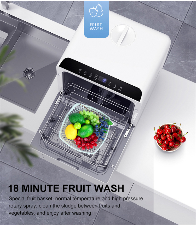 Installation Free Household Intelligent Dishwasher Portable Disinfection And Drying Built In Water Tank Dishwasher Machine OEM
