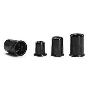 Écrou à riveter aveugle à tête plate en acier au carbone zingué noir/acier inoxydable 304, M3 M4 M5 M6, écrou à insérer fileté à corps moleté - Product Image 4