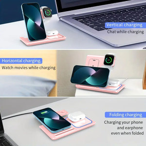 <span class=keywords><strong>Chargeur</strong></span> <span class=keywords><strong>sans</strong></span> <span class=keywords><strong>fil</strong></span> magnétique pliable 3-en-1 15W à charge rapide pour <span class=keywords><strong>iPhone</strong></span> 17/16/15/14/13, logo personnalisé, cadeau d'entreprise, OEM - Product Image 3