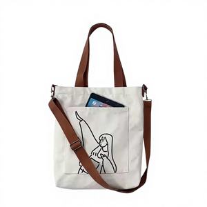 Bolsos de Mano de Lona con Logotipo Personalizado, Estilo Nuevo, Bolsos Cruzados Casuales para Mujer con Cierre de Cremallera - Product Image 3