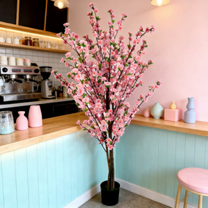 Árbol de Flores de Durazno Artificial de 180 cm, Flores de <span class=keywords><strong>Seda</strong></span> Artificiales, Flores de Tacto Real para Regalo, Boda, Hogar, Jardín, Fiesta, Decoración de Cumpleaños - Product Image 5
