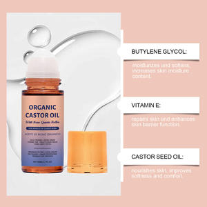 Organic Castor Oil with Rose Quartz <b>Roller</b> 50ml Cold-Pressed Hexane Free for Skin Moisturizing Smoothing Dark Spot Corrector - Product Image 6