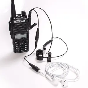 Adaptador de 2 pines (K1) a 3,5 MM, con botón pulsador para hablar, Compatible con BaoFeng Kenwood de 3,5mm a auriculares con micrófono en línea