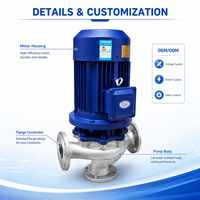 Pompa Booster Sentrifugal Vertikal 60Hz, Low Noise, Flange, Tekanan Tinggi, Pompa Air Senyap untuk Pasokan Air Rumah Tangga