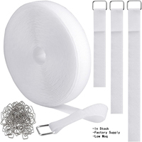 Boucles auto-adhésives réglables en nylon non élastique à boucle et crochets, découpables sur une face, pour sangles, sièges orthopédiques et vêtements