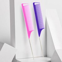 Peignes à queue de rat en plastique noir antistatiques personnalisés avec sectionnement en carbone pour coiffure, marque privée