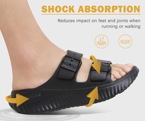 Sandali da donna comodi supporto per arco <span class=keywords><strong>plantare</strong></span> fascite regolabile cuscino spesso diapositive sportive riduce pantofole ortopediche - Product Image 6