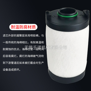 Elemento de Filtro de Aire Comprimido ATS 0125E P M H C X S, Cartucho Tubular para Eliminación de Aceite y Agua en Industrias de Alta Higiene - Product Image 2