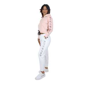 Felpa da donna con cappuccio oversize rosa UWP23046FE felpa leggera di alta qualità con Logo personalizzato stampato in stile quotidiano con foro adatto per tutto l'inverno - Product Image 6
