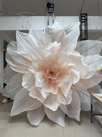 Y175Luxury Grande installation artistique florale géante en organza et soie pour la décoration de fond de scène de mariage et de fête