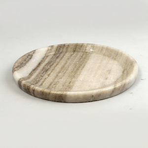Round Marble Storage Bowl Minimalist Design Durable Indoor Tabletop Accessory for Bathroom All Seasons - Product Image 1