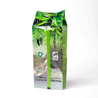 240g Folie gelamineerde theeverpakkingen met zijvouwen, waterdicht, achteraf verzegeld, groene voedselzakjes