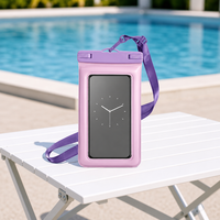 Pochette étanche personnalisée pour téléphone avec fenêtre pour appareil photo et cordon réglable, sac étanche rose pour la natation, la randonnée et les voyages