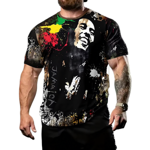Maglietta Jamaica Rasta Color Splash con stampa all-over, unisex, streetwear, regalo per festival - Product Image 2