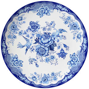 Ensemble de plats de service en porcelaine osseuse, bleu et blanc, fleurs, mariage, dîner - Product Image 2