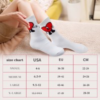 Chaussettes blanches à motif cœur rouge de dessin animé, très élastiques, absorbant la transpiration, tendance, décontractées, sportives, personnalisables