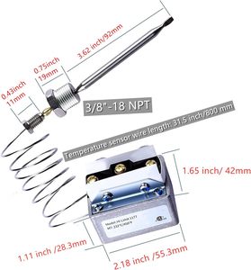 Interrupteur <span class=keywords><strong>de</strong></span> friteuse à haute température 1177, thermostat LCCM080360000 compatible avec les friteuses à gaz des séries IF, IF-BL, IF-Counter - Product Image 2