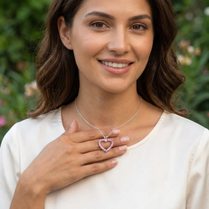 Natural <b>Pink</b> Tourmaline Heart Pendant <b>Necklace</b> 925 Sterling Silver Handmade Fine Gemstone Jewelry OEM ODM Wholesale Supplier - Product Image 6