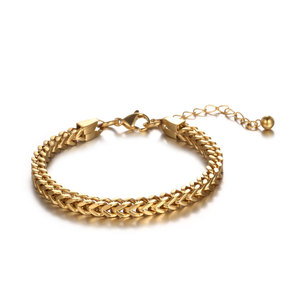 Bracelet carré en acier titane, couleur or, design géométrique, bijoux à la mode pour hommes et femmes - Product Image 5