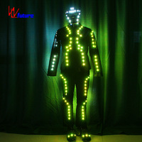 WL-0220 lumière LED programmable scène Performance porter Tron Hip Hop Costumes de danse lueur dans les robes sombres