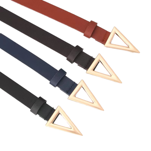 <span class=keywords><strong>Ceinture</strong></span> en <span class=keywords><strong>cuir</strong></span> pour <span class=keywords><strong>femme</strong></span>, style coréen, <span class=keywords><strong>tendance</strong></span>, décontractée, triangle, avec boucle en alliage - Product Image 1