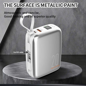 พาวเวอร์แบงค์ดิจิตอลแบบพกพาขนาดบาง ความจุ 20000mAh ชาร์จเร็วพิเศษ พร้อมสายชาร์จ  มินิพาวเวอร์แบงค์ ความจุ 10000mAh - Product Image 2