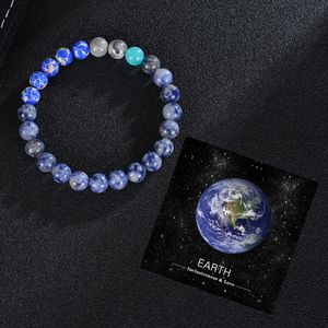 Wholesale Custom Elastic Earth <b>Beads</b> <b>Bracelet</b> Jewelry Stone <b>Bracelet</b> <b>Men</b> String Eight Planets Natural Stone <b>Bracelet</b> - Product Image 1