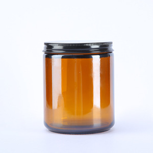Brown <strong>Amber</strong> Color Personalise Labels Glass <strong>Candle</strong> <strong>Jar</strong>/<strong>candle</strong> Container with Metal Lid - Product Image 1