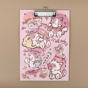 क्लिपबोर्ड क्लिप हार्डवेयर फ़ोल्डर ए 4 लेखन बोर्ड सीखने वाले बच्चों के लिए प्यारा बिल्ली सीखने वाली स्टेशनरी थोक - Product Image 3