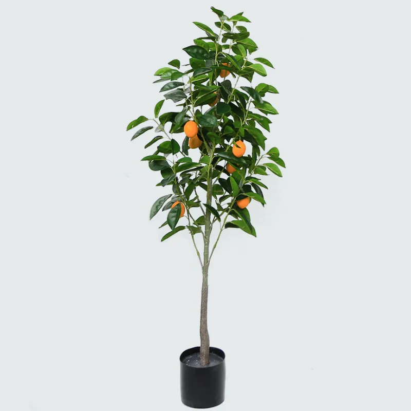 Árvore de limão artificial para plantas, quase natureza, venda quente, realista, árvore de limão falsa, na pote, para decoração interna e externa