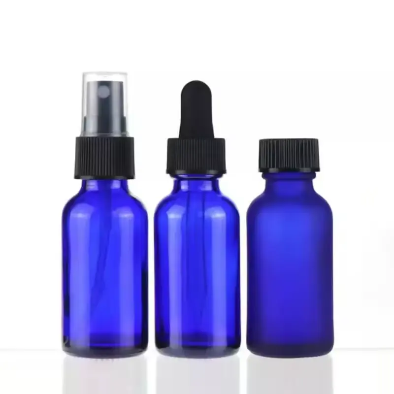 Kustom Pabrik 30ml kaca biru botol semprot kosong penyemprot air Atomiser wadah isi ulang untuk minyak esensial-penggunaan kosmetik
