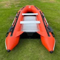 Bote Inflable con Fondo de Aluminio y PVC, Lancha de Rescate para 2 a 12 Personas, Alta Resistencia, Práctico