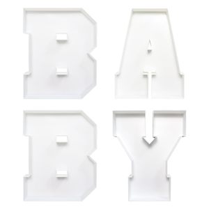 Fillable <b>Letter</b> Charcuterie Board Display White <b>Plastic</b> Baby Shower Decorative Box Set - Product Image 1