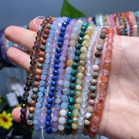 Vente en gros, bracelet en cristal de quartz à facettes en matériaux mixtes de 4 mm, artisanat pour la décoration