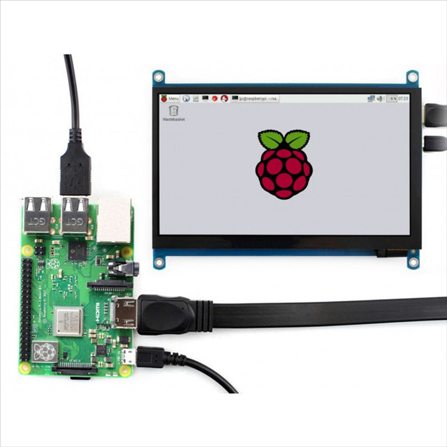 7-inch PI DHMI USB High-brightness Capacitive Touch LCD Display for Raspberry