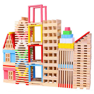 Bloques de Construcción de Madera de Alta Calidad, 150 Piezas, Dominó, Juguetes Educativos para Niños, Juguetes para Construir Casas - Product Image 1