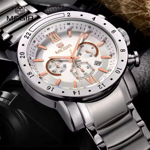 Megir 3008G 3008 Chronograph Đồng Hồ Thép Không Gỉ Ban Nhạc Kinh Doanh Người Đàn Ông Ăn Mặc Lớn Cổ Tay Đồng Hồ <span class=keywords><strong>24</strong></span> Giờ Thạch Anh Dừng Đồng Hồ Người Đàn Ông - Product Image 2