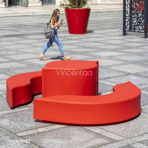 Vincentaa городская мебель Морден скамья GRC красная скамья круглый стол изогнутый стул можно настроить