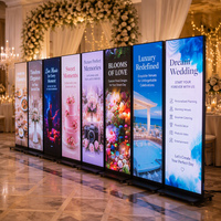 Afficheur LED vertical mobile avec roulettes, écran LED numérique ultra fin pour magasin, mariage, fête