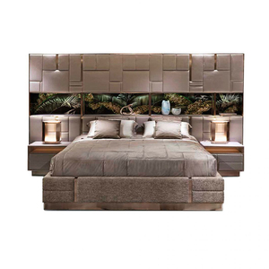 Grande testiera <span class=keywords><strong>letto</strong></span> <span class=keywords><strong>matrimoniale</strong></span> moderno letti in vera pelle cornice moderna in pelle italiana di lusso doppio <span class=keywords><strong>letto</strong></span> king size - Product Image 5